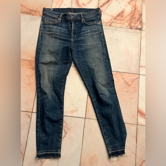 Citizens of Humanity Women's Rocket Crop High Rise Skinny Jeans Size 29 Dstrssd - Picture 1 of 7